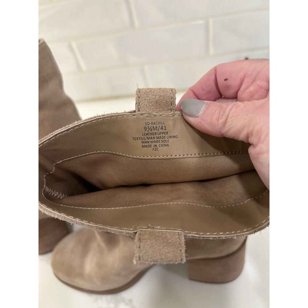 Sole Society Shoes Women’s Sz 9.5M Tawny Brown Oiled Suede Leather Ankle Boots - Picture 11 of 13